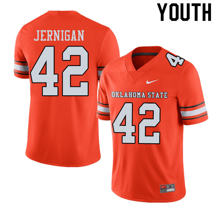 Youth #42 Jayden Jernigan Oklahoma State Cowboys College Football Jerseys Sale-Alternate Orange - Click Image to Close